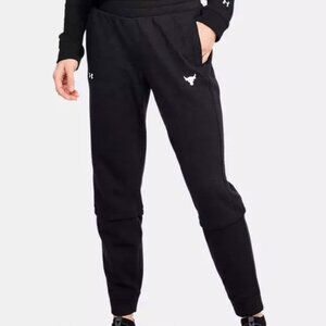 Under Armour Womens Project Rock Terry Joggers 1351908-001 Black Size XS NWT